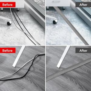 Tianyi-Petit Passe-Câbles Flexible, Autocollant, 5 M X 5 Cm, Cache-Câbles Flexible, Facile À Couper, Montage Pour Tous Les Câbles D'alimentation, Maison, Bureau, Entrepôt (Bois Gris) - Neuf