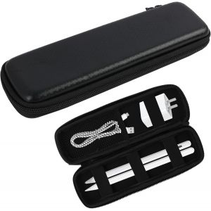 Housse Compatible avec Apple Pencil Pro/Pencil (USB-C)/Pencil (2e/1re G&eacute;n&eacute;ration), &eacute;tui de Protection en n&eacute;opr&egrave;ne avec Fermeture &eacute;clair et Compartiment de Rangement, Noir - Neuf