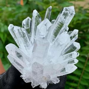 Sp&eacute;cimens De Cristaux De Quartz Blanc Naturel Transparent (400-500 G) : Pierre Pr&eacute;cieuse Pour La Gu&eacute;rison Et La D&eacute;coration - Neuf