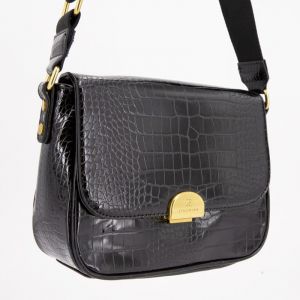 Sac bandouliere Romy motif croco &agrave; clip dor&eacute; 22x18x8cm Femme GEORGES RECH - Neuf