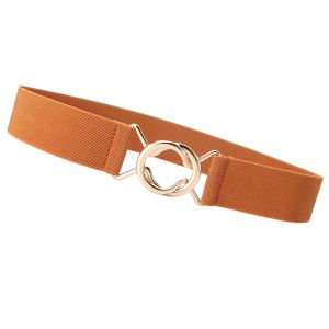 Ceinture Élastique Simple Pour Femmes, Couleur Unie, Longueur Réglable, Jean Paresseux, Robe, Ceinture Mince, Accessoires De Costume-Chameau - Neuf