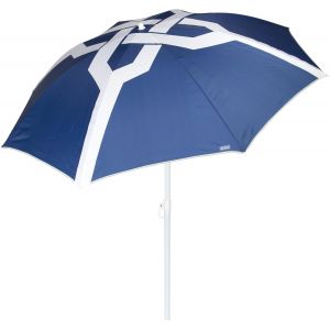Ulteronixshop-Parasol de Plage 200 cm, 8 Baleines, Imprim&eacute; Bleu et Blanc, Protection UV50, M&acirc;t en Acier inclinable et r&eacute;glable en Hauteur, L&eacute;ger et Amovible, Housse avec bandouli&egrave;re Incluse (62424) - Neuf