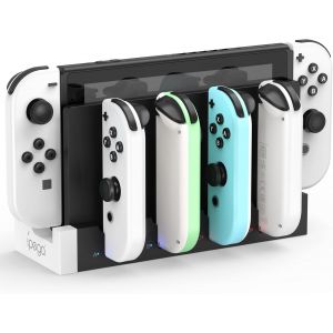Shiba-Usb Chargeur Compatible Avec Manette Pour Switch & Oled Model, Support De Station De Charge Pour Manettes Avec Led Indicateu[1 - Neuf