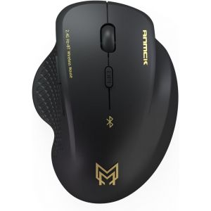 KALANKA-Souris Bluetooth Rechargeable, Noir, Ergonomique Silencieuse, DPI Ajustables 1000/1200/1600, Compatible avec Laptop, PC, Mac et Android - Neuf