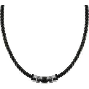 Trahoo-Collier En Cuir Pour Homme, Chaîne Cordon, Noir, Pendentif, Casual En Cuir Et Acier Inoxydable, Avec Boîte À Bijoux, Idée Cadeau Pour Homme - Neuf