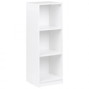 Bibliothèque 3 étagères ZEHNA 117 cm Blanc - Neuf