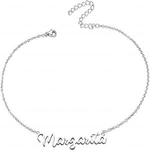 Eryi-Bracelet Pour Femme Avec Prénom En Acier Inoxydable - Pendentif Prénom Personnalisé Argenté Pour Femme - Cadeaux Personnalisés Pour Femme, Mère, Fille, Meilleure Amie - Neuf