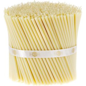 KALANKA-Lot de 50 bougies blanches en cire d'abeille ¿ Bougies orthopédiques pour prière, rituels, décoration de table de mariage ¿ Non toxique, suie ¿ Produit durable, N140, hauteur : 15 cm, Ø 5 mm - Neuf