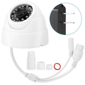 Camera de securite dome interieure grand angle, infrarouge, 2048 x 1536, DC 12 V, blanche, 100-240 V, prise US - Neuf