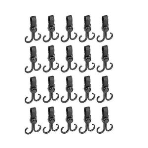20pcs Double Crochet Bébé Poussette Crochets 360 Degrés Rotation Réglage Chariot Crochet Et Boucle Attache Bi - Neuf