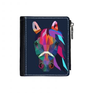 Portefeuille Cheval=24 Compact en Simili-Cuir Porte-Cartes Fermeture Éclair Homme Femme Ad - Neuf