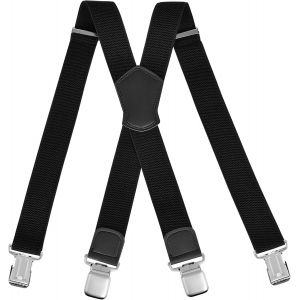 Kalanka-Bretelles Homme, Réglable Élastiques Hommes Bretelles, 4 Clips Heavy Duty X Suspenders Style Bretelles, Sangle Pantalon Bretelles Pour Hommes Et Femmes, Empêche Les Plis De La Blouse - Neuf