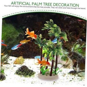 Plante Artificielle De Palmier Pour Aquarium - Décoration Miniature En Plastique,Accessoire De Paysage Aquatique,Idéal Pour Terrarium Et Jardin Miniature - Neuf