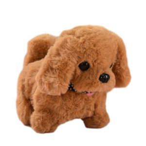 Jouet En Peluche Interactif &Eacute;lectronique Pour Chien, Chiot En Peluche Qui Marche, Aboie Et Remue La Queue, Jaune - Neuf
