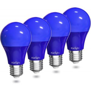 9w E27 Blue Coloured Light Bulbs 9w A60/A19 Led Light Bulb Blue Coloured E26 Led Light Bulb 720lm 4 Pack Decorative Led Lamp For Parties, Stages, Indoor Decorations - Neuf