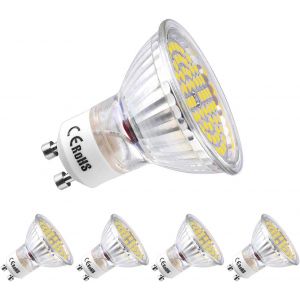 Ampoules Led Gu10 &Agrave; Intensit&eacute; Variable, 5 W, 450 Lm, Blanc Froid 6000 K, &Eacute;quivalent &Agrave; Une Ampoule Halog&egrave;ne De 50 W, Angle De Faisceau De 120&deg;, Irc > 80, 240v,Lot De 4 - Neuf