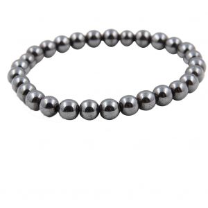 Bracelet En Hematite Simple Et Tendance Pour Femme, Chaine Elegante Et Decorative (Non Magnetique, 6 Mm) - Neuf