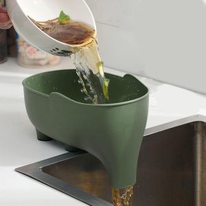 (Vert) Drain D'éléphant, Crépine D'angle En Forme D'éléphant, Panier D'évier Nettoyeur De Drain Multifonctionnel Passoires À Fruits Et Aliments - Neuf