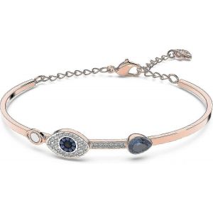 Bracelet Jonc Evil Eye Femme - Cristal Bleu - Finition Métal Mixte - Medium_ - Neuf
