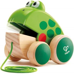 TDRFL-Grenouille Jouet En Bois Enfant 1 An-Jouet À Tirer Et Pousser-Motricité,Imagination&Dextérité De L'Enfant-Jouet 1 An 100% Sûre-Avec Ficelle Facile Adaptée Aux Petites Mains - Neuf