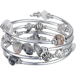 Tianyi-Bracelet En Perles Argent Pour Femmes Bracelet Enveloppant En Pierre Multicouches Un Cadeau De Bijoux Fantaisie Pour Maman Le Jour De Thanksgiving - Boîte Cadeau - Neuf