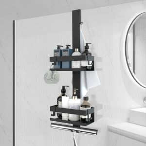 CMWX-Etagere Douche à Suspendre, Acier Inoxydable SUS304, Etagere Salle de Bain sans Percage pour le gel Douche et le Shampooing (Etagere Douche à Suspendre- Noir) - Neuf