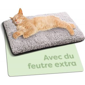Kalanka-Coussin Chauffant Chat & Chiens - Couverture Chat 60x45cm- Couvertures Pour Chats Auto-Chauffante Sans &Eacute;lectricit&eacute; - Housse Lavable - Avec Dessous Non-Glissant (Gris) - Neuf