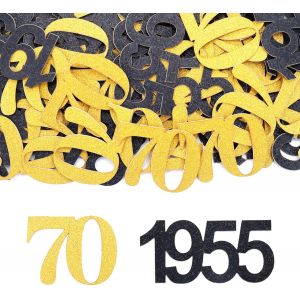 Confettis paillet&iquest;&iquest;s noir dor&iquest;&iquest; grand (d&iquest;&iquest;coration 70e anniversaire 1955) - Neuf