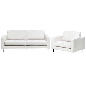 Ensemble De Salon Savalen Tissu Blanc Cassé 4 Places - Neuf