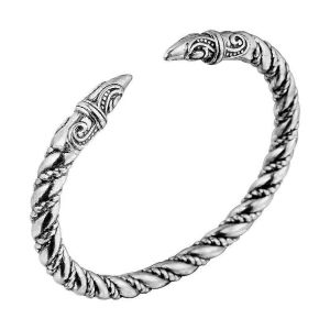 Vintage Viking Odin S Corbeau T&ecirc;tes Ragnar Nordique Torc Bijoux Pa&iuml;en Manchette Bracelet Bracelet - Neuf