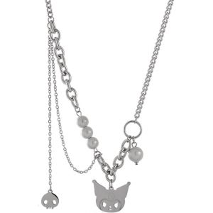 Sweet Cool Kuromi Collier Multi-Rangs De Perles Réfléchissantes En Acier Titane Résistant À La Décoloration Y2k - Neuf