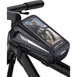 Sac Cadre Velo,Sacoche Velo &Eacute;tanche,Avec Housse De Pluie Bandes R&eacute;fl&eacute;chissantes,Sacs Pour T&eacute;l&eacute;phone Pour Jusqu'&agrave; 6,7 Pouces 1l Sac De Tube Sup&eacute;rieur Pour V&eacute;lo Moto - Neuf