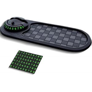 KALANKA-Tapis Voiture Antid&eacute;rapant Support T&eacute;l&eacute;phone Portable Tapis Antid&eacute;rapant Multifonction pour Voiture Support de t&eacute;l&eacute;phone Universel Rotatif et antid&eacute;rapant avec num&eacute;ro de stationnement tempora - Neuf