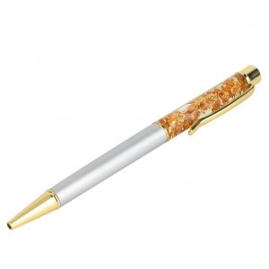 Stylo a bille en metal dore, stylo signature professionnel, fournitures scolaires et de bureau (argent) - Neuf