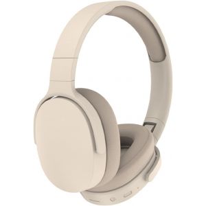AYU-Casque Bluetooth sans fil HiFi pliable intelligent réduction du bruit réglable avec microphone, compatible Bluetooth 5.1, casque supra-auriculaire stéréo pour le sport et les voyages (beige) - Neuf