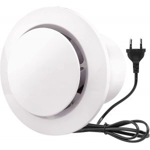 Extracteur d'air 100 mm 130 m/h 20 W, avec clapet anti-retour, ventilateur d'extraction a haut debit, econome en energie, pour salle de bain, cuisine, toilettes, serres, tentes (4 pieces) - Neuf