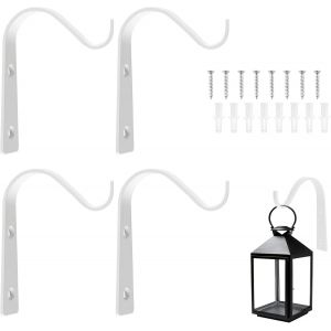 ERYI-Mural Suspension Plantes Support, Suspension Plante Exterieur, Crochet Suspension Plante, Support Jardiniere Balcon En Métal, Jardiniere Suspendue, Potence Pour Pot De Fleur, Mural Crochets, 4 P - Neuf