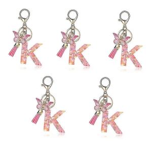 K Type Mode Lettre Rose Clé Cristal Époxy Dames Pendentif - Neuf