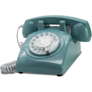 Opis 60S Cable: Téléphone Fixe Vintage Compatible Box, Style Rétro Des Années 60, Avec Son Aspect Ancien À Cadran Classique Azure - Neuf