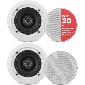 Mevronisshop-Enceintes 2 Voies &Agrave; Encastrer &iquest; Haut-Parleurs Muraux/Plafond Avec Woofer Graves Moyens, Bobine 2,5 Cm Haute Temp&eacute;rature &iquest; Syst&egrave;me Audio Int&eacute;gr&eacute; Clair Et Puissant - Neuf