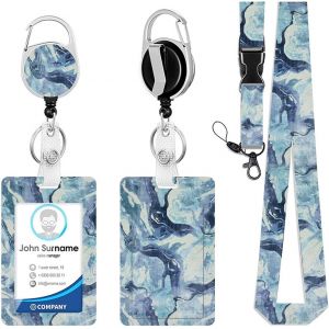 ERYI-Porte Badge Avec Cordon, Collier Porte Carte, Porte Badge De Carte D'Identification, Cordon Badge Tour De Cou, Avec Swivel Lobster Clasp, Pour Fournitures De Bureau Et Scolaires - Neuf