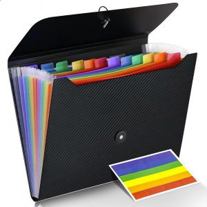 Organiseur De Fichiers Accordeon Extensible, 13 Compartiments, Format A4/Lettre, Ideal Pour Ranger Documents Et Re&ccedil;us, A La Maison, Au Bureau Et En Voyage. - Neuf
