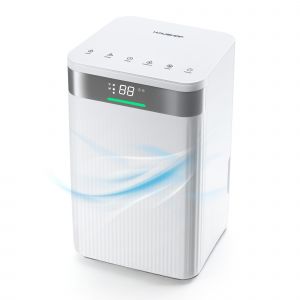 Deshumidificateur d'Air Electrique 12L/Jour HAUSHOF, Deshumidificateur Anti Moisissure Portable Silencieux 38dB, Minuterie 24h, Degivrage Automatique 3 Modes pour Chambre, Cave, Salle de Bain, Placard - Neuf