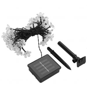 Hjlian Guirlande Lumineuse Solaire A 50 Led, 8 Modes, Luminaire Decoratif Pour Jardin, Cour, Festival, Colore - Neuf