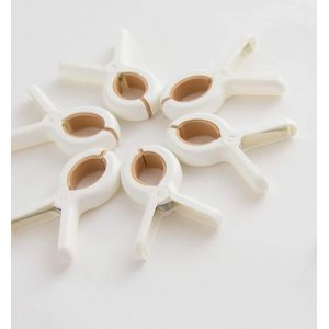 Lot de 6 pinces à linge robustes en plastique avec poignée souple, idéales pour suspendre vêtements et couvertures (grandes, jaunes) - Neuf