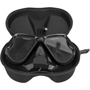 Letnerny-Lunettes De Plongée Avec Caméra D'action Professionnelle Pour Plongée Sous-Marine, Plongée En Apnée, Natation, Lentille En Verre Trempé Anti-Buée Avec Support Et Étui De - Neuf