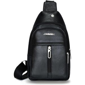 RFCBC-Sling Sac de Poitrine Pochette Travel Cartable Porté Cuir, Sacoche Bandouliere Sacs Antivol en Bandoulière Epaule Portefeuille à Dos de Tactique pour Homme Femme - Neuf
