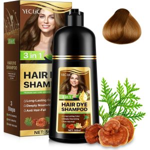ERYI-Shampoing Pour Teinture Capillaire, Shampoing Colorant Capillaire Instantanée Naturelle 3 En 1, Shampoing Pour Teinture Capillaire Longue Durée, 100% Couverture, 500 Ml (Coffee) - Neuf