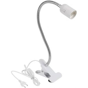JEXNOVASHOP-Lampe &agrave; Pince E27 Douille Ampoule &agrave; Pince avec Interrupteur et Prise Secteur Standard Europ&eacute;enne, Lampe de Table LED &agrave; Clip R&eacute;glable, E27 Lampe de Chevet avec Pince (ne pas inclure l'ampo - Neuf