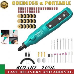 Mini-Outil Rotatif Sans Fil - 80 Accessoires Kit Mini-Meuleuse &Eacute;lectrique Polyvalente, Rechargeable Par Usb Avec Lampe Pour Graver, Meuler, Polir, Couper, Poncer, Bricoler - Neuf